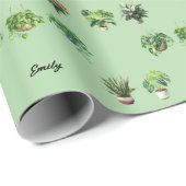 Niedlich Individuelle Name Pflanze Lover Geschenkpapier (Rolleneckpunkt)