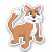 Niedlich Ingwer Cartoon Kitten - Vinyl Aufkleber (Vorderseite)
