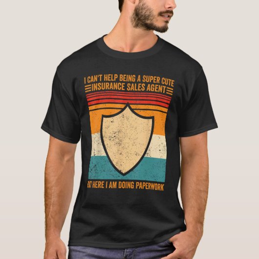 Niedlich Insurance Sales Agent Doing Paperwork Fun T-Shirt (Vorderseite)