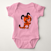 Niedlich interessierter Cartoon Tiger Baby Bekleid