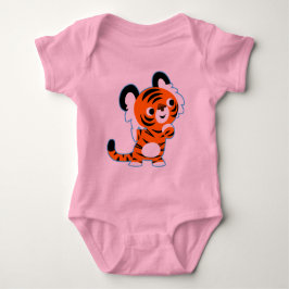 Niedlich interessierter Cartoon Tiger Baby Bekleid Baby Strampler