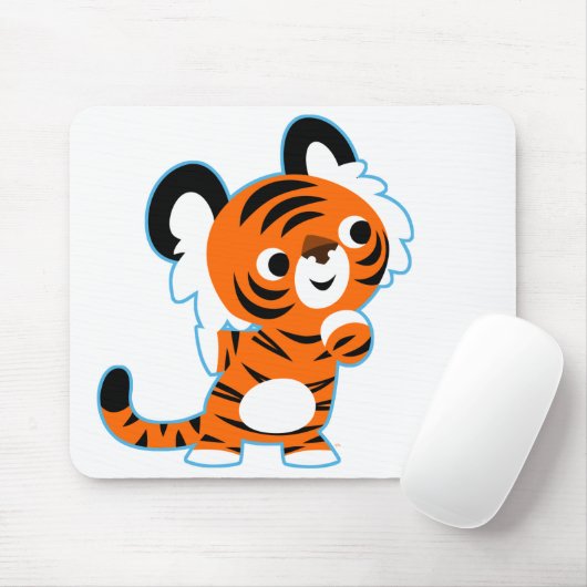 Niedlich interessierter Cartoon Tiger Mousepad (Mit Mouse)