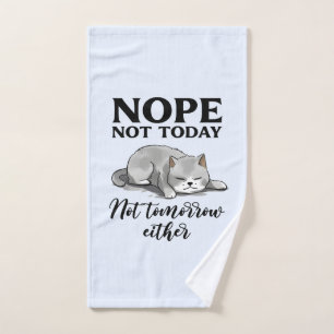 Niedlich Introvertierte Katze Badhandtuch Set