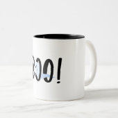 Niedlich Iridescent Blue Ghost Boo! Halloween-Tass Zweifarbige Tasse (VorderseiteRechts)