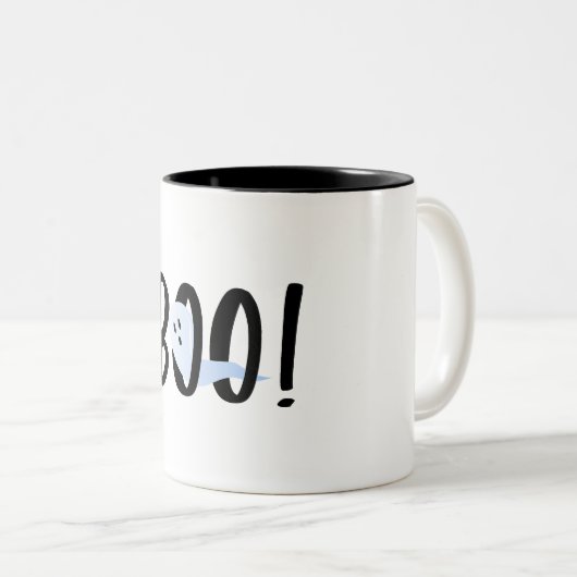 Niedlich Iridescent Blue Ghost Boo! Halloween-Tass Zweifarbige Tasse (VorderseiteRechts)