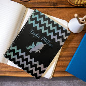 Niedlich Iridescent Glittery Unicorn Zigzag Custom Notizblock