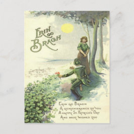Niedlich Irish Couple Kleeblatt Sun Postkarte