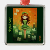 Niedlich Irish Dancer Christmas Irish Step Dance Ornament Aus Metall (Vorne)