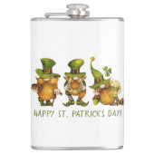 Niedlich Irish Gnomes Happy St Patrick's Day Flachmann (Vorderseite)