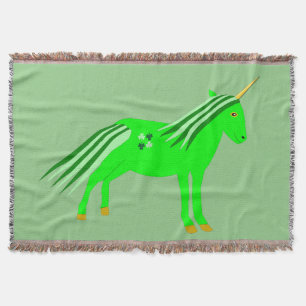 Niedlich Irish Green und Gold Unicorn Decke
