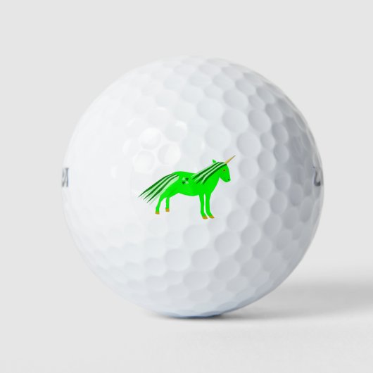 Niedlich Irish Green und Gold Unicorn Golfball (Vorderseite)