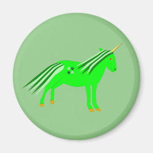 Niedlich Irish Green und Gold Unicorn Magnet