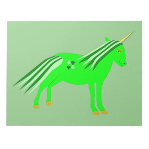 Niedlich Irish Green und Gold Unicorn Notizblock
