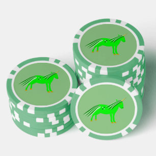 Niedlich Irish Green und Gold Unicorn Pokerchips