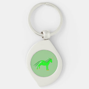 Niedlich Irish Green und Gold Unicorn Schlüsselanhänger