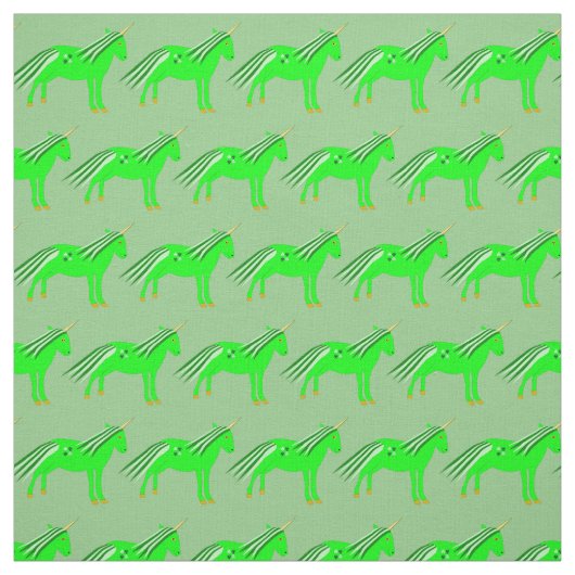 Niedlich Irish Green und Gold Unicorn Stoff (Muster)