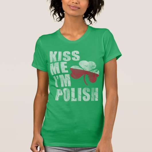Niedlich Irish Kiss Me Ich bin Polnischer St Patri T-Shirt (Vorderseite)