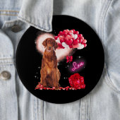Niedlich Irish Setter Balloon Valentinstag Val Button (Beispiel)