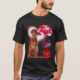 Niedlich Irish Setter Balloon Valentinstag Val T-Shirt