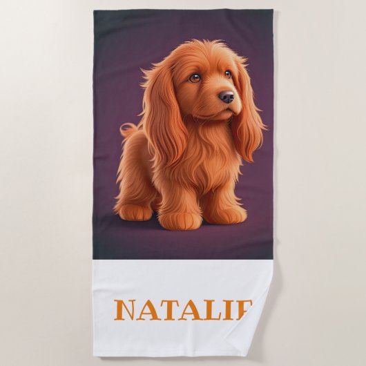 Niedlich Irish Setter Dog Strandtuch (Vorderseite)