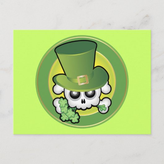 Niedlich Irish Skull Postkarte (Vorderseite)