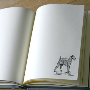 Niedlich Irish Terrier Dog Vintag Library Ex Libri Gummistempel