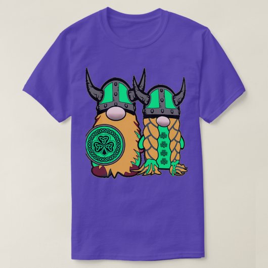 Niedlich Irish Viking Gnome Couple St Patrickx27s T-Shirt (Design vorne)
