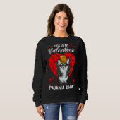Niedlich ist das mein Valentine Pajama Chihuahua H Sweatshirt (Vorne ganz)