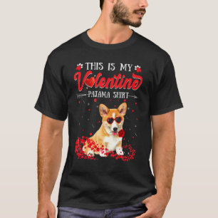 Niedlich ist das mein Valentine Pajama Corgi T-Shirt