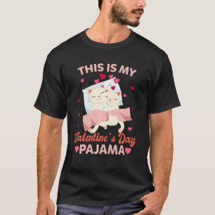 Niedlich ist das mein Valentinstag Pajama Cat Vale T-Shirt