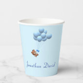 Niedlich ist es ein Boy Teddy Bär und Balloons Pappbecher (Vorderseite)