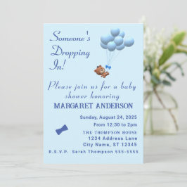 Niedlich ist es ein Boy Teddy Bären und Balloons T Einladung