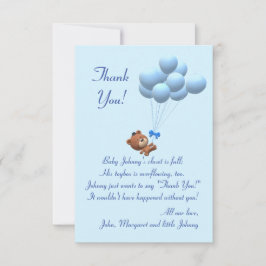 Niedlich ist es ein Thema für Boy Teddy Bären und  Dankeskarte