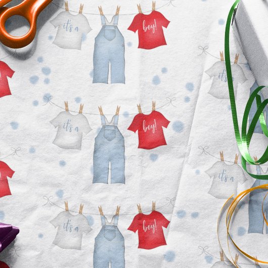 Niedlich ist es eine junge Wäscheleine Denim Blue Seidenpapier
