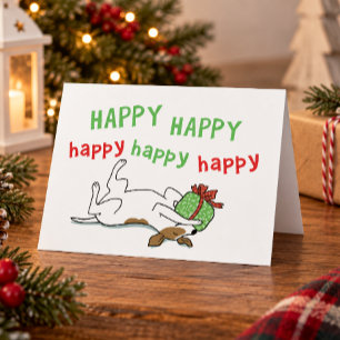 Niedlich Jack Russell Happy Puppy Dog Weihnachte Feiertagskarte