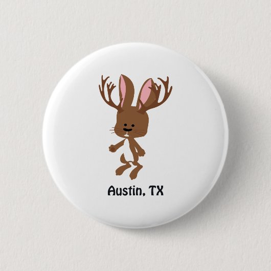 Niedlich Jackalope - Austin, Texas Button (Vorderseite)