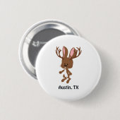 Niedlich Jackalope - Austin, Texas Button (Vorne & Hinten)