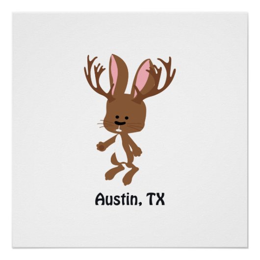 Niedlich Jackalope - Austin, Texas Poster (Vorderseite)