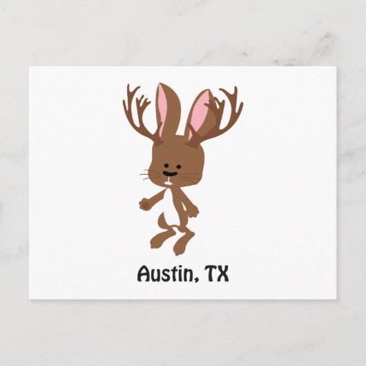 Niedlich Jackalope - Austin, Texas Postkarte (Vorderseite)
