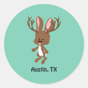 Niedlich Jackalope - Austin, Texas Runder Aufkleber