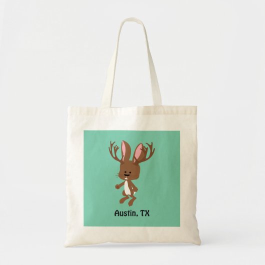 Niedlich Jackalope - Austin, Texas Tragetasche (Vorne)