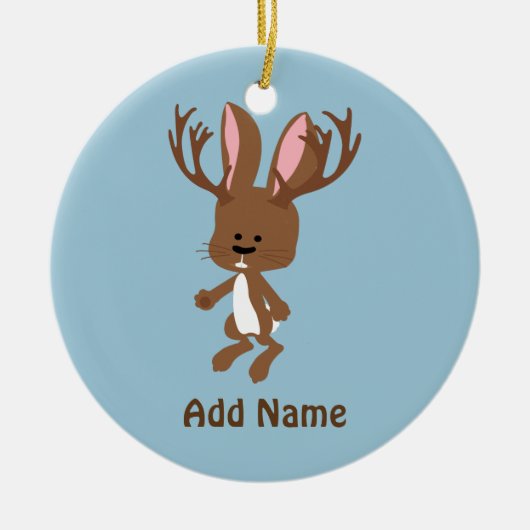 Niedlich Jackalope Keramik Ornament (Vorne)