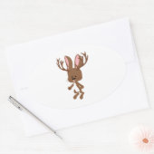Niedlich Jackalope Ovaler Aufkleber (Umschlag)