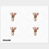 Niedlich Jackalope Ovaler Aufkleber (Blatt)