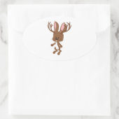 Niedlich Jackalope Ovaler Aufkleber (Tasche)