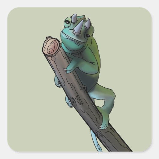 Niedlich Jackson's Chameleon Quadratischer Aufkleber (Vorderseite)