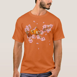 Niedlich Japanisch Art Cherry Blossom Kawaii Red P T-Shirt