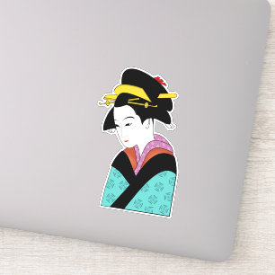 Niedlich Japanisch Geisha Aufkleber