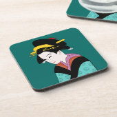 Niedlich Japanisch Geisha Getränkeuntersetzer (Linke Seite)