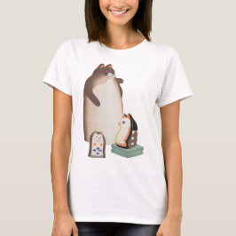 Niedlich Japanisch Katze Familie kawaii Kokeshi T-Shirt
